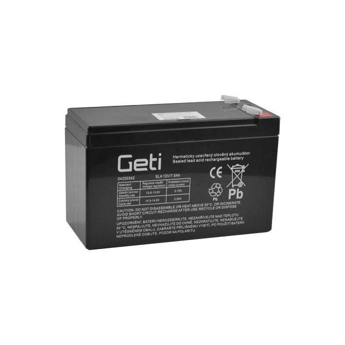 Batéria olovená 12V 7.5Ah GETI (konektor 6